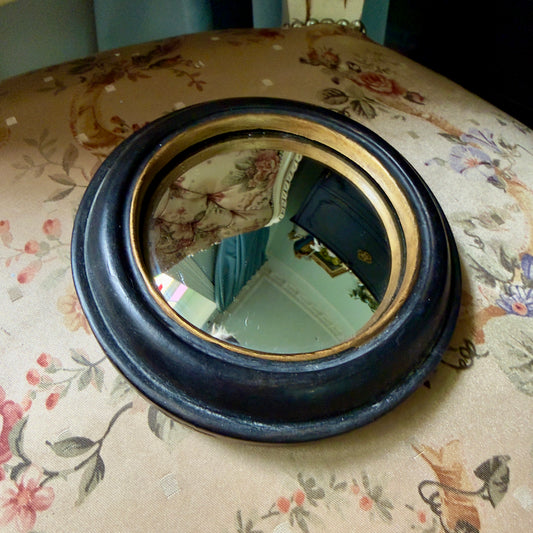 Black and Gold Convex Mirror